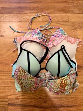 Victoria secret Mixed Floral and Mint Bikini Tops - Pastel Multi